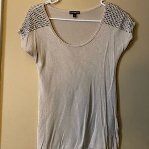 Express tshirt sweater with embellishments